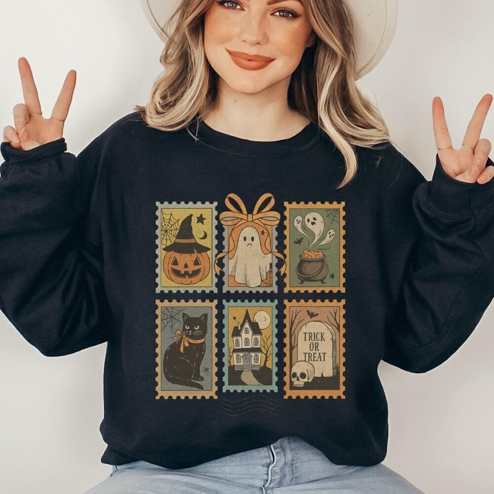 Trick or Treat Sweatshirt, Halloween Crewneck, Halloween Outfits Women